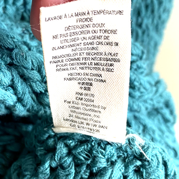 FREE PEOPLE Sand Dune Green Chunky Knit Sweater Bell Sleeve Sz M - Picture 6 of 11